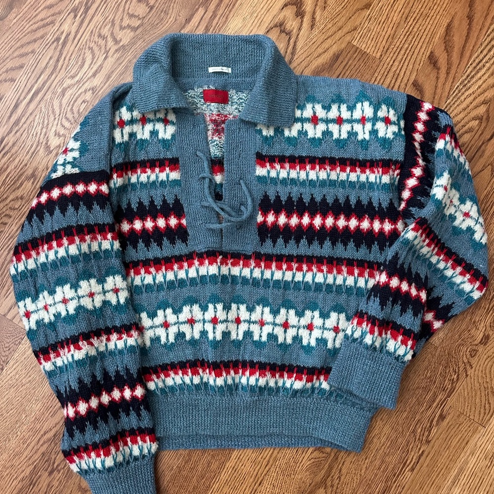 MOTHER Multicolor Patterned Crew Neck Sweater - image 1